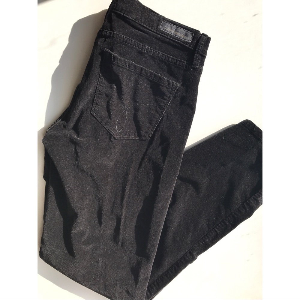 Ladies Calvin Klein straight black corduroy jeans
